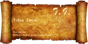 Tuba Imre névjegykártya